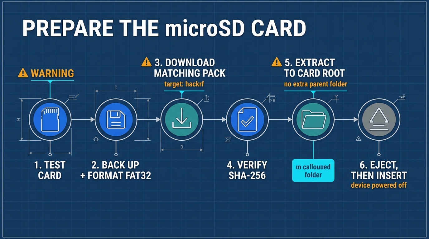 MicroSD Card FAT32 Formatting and Asset Deployment Flowchart